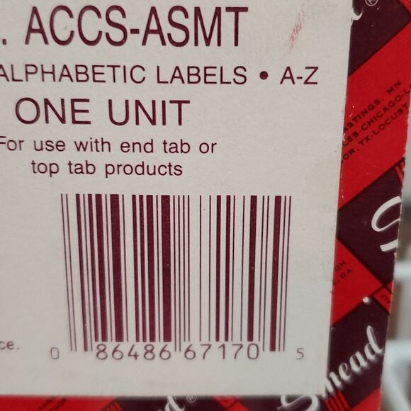 NEW Smead AlphaZ‎ ACCS Color-Coded Labels, A-Z Index, Assorted Colors, 2200/Box - Picture 4 of 5